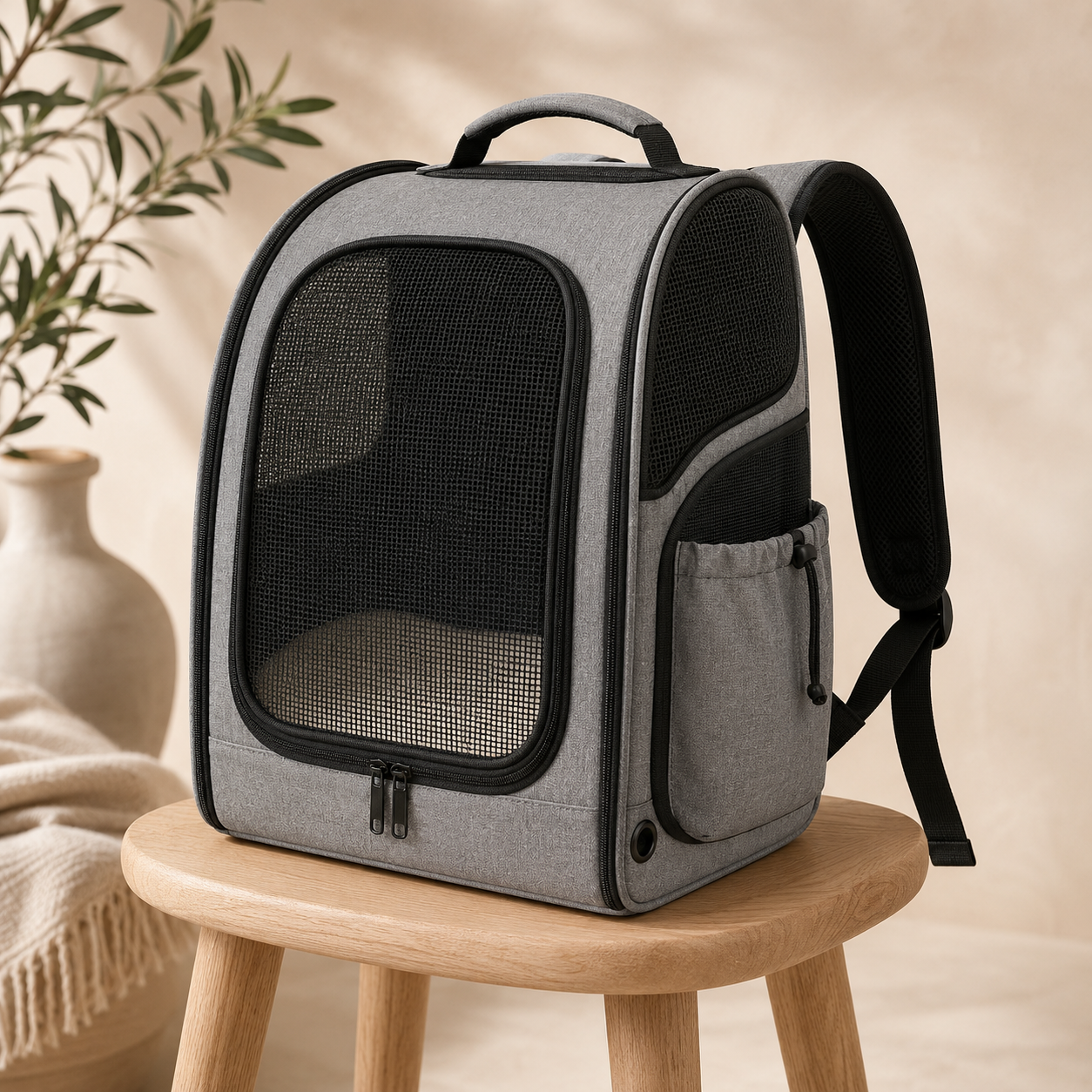 Clear View Pet Carrier Backpack – Breathable Travel Backpack for Small Dogs & Cats with Ventilated Mesh Panels & Soft Comfort Pad